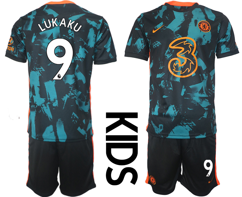 Youth 2021-2022 Club Chelsea FC away black #9 Soccer Jersey